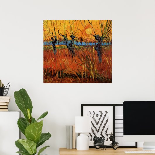 Willows at Sunset by Vincent van Gogh Poster (Thuiskantoor)