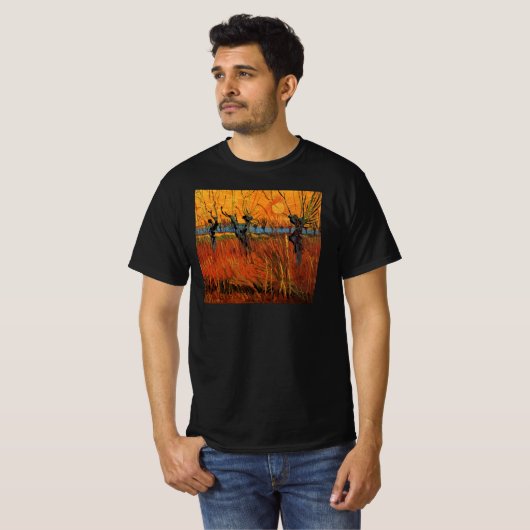 Willows at Sunset by Vincent van Gogh T-shirt (Voorkant volledig)