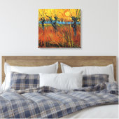 Willows at Sunset, Vincent van Gogh Canvas Afdruk (Insitu (Slaapkamer))