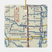 Willows CA Map Keramisch Ornament (Achterkant)