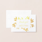 Willows krans bruiloft dank u echte gouden folie kaarten (Voorkant met envelop)