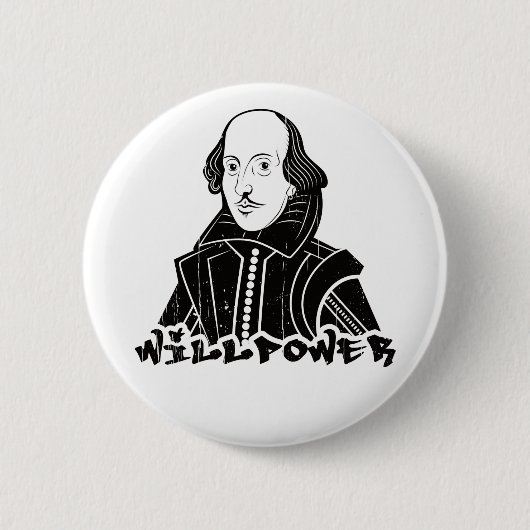 Willpower Will Shakespeare Portrait Ronde Button 5,7 Cm (Voorkant)