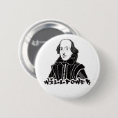 Willpower Will Shakespeare Portrait Ronde Button 5,7 Cm (Voorkant /achterkant)