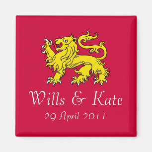 Wills and Kate Royal Wedding Magnet (Rood) Magneet