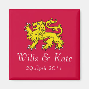Wills en Kate Royal Wedding Magnet (rood) Magneet