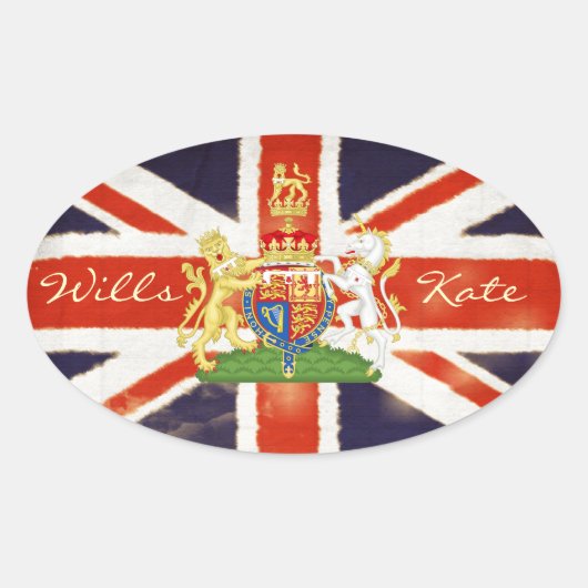 Wills en Kate Royal Wedding Oval Sticker (Voorkant)