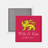 Wills et Kate Royal Mariage Magnet (rouge) (Recto/Verso)
