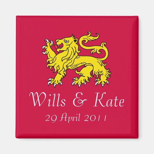 Wills et Kate Royal Mariage Magnet (rouge) (Devant)