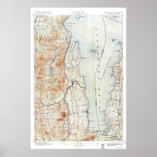 Willsboro New York Topografische kaart Poster