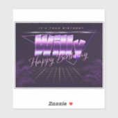 Willy Name Prénom lila retro Sticker (Feuille)