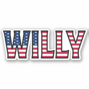 Willy Name Prénom USA Sticker Stickerset