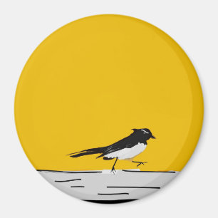 "Willy Wagtail" magneet (geel)
