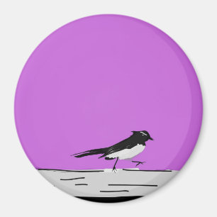 "Willy Wagtail" Magnet (roze) Magneet