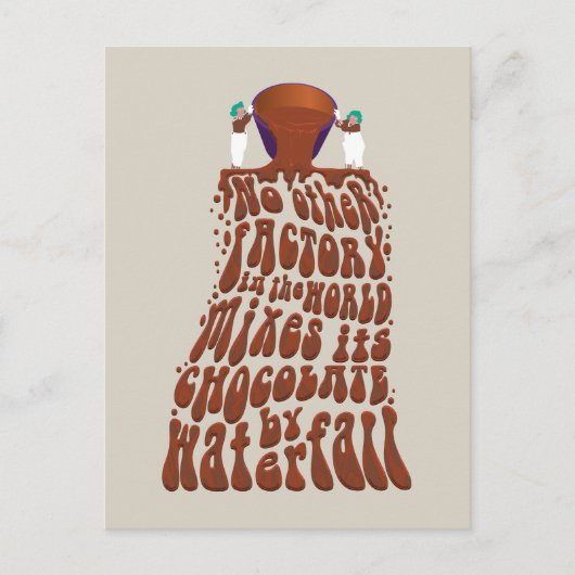 Willy Wonka Chocolate Waterfall Typografie Briefkaart (Voorkant)