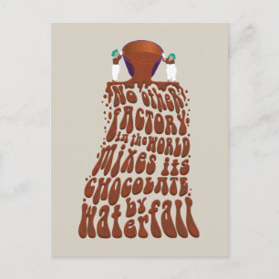 Willy Wonka Chocolate Waterfall Typografie Briefkaart