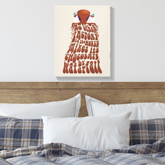 Willy Wonka Chocolate Waterfall Typography Canvas Afdruk (Insitu (Slaapkamer))