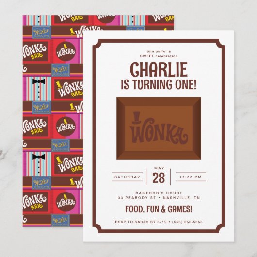 Willy Wonka en de Chocolate Factory Birthday Kaart (Voorkant / Achterkant)