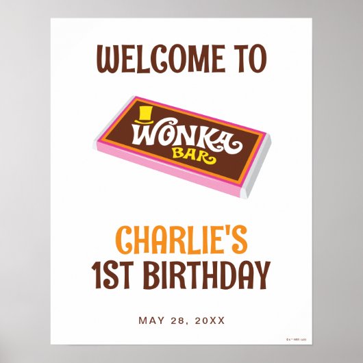 Willy Wonka en het logo van de chocolade Factory B Poster (Voorkant)