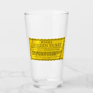 Willy Wonka Golden Ticket Glas