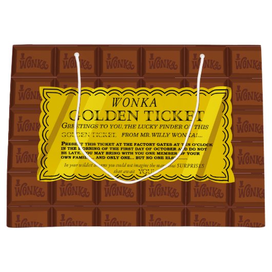 Willy Wonka Golden Ticket Groot Cadeauzakje (Voorkant)
