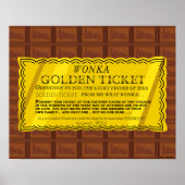 Willy Wonka Golden Ticket Poster (Voorkant)