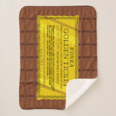 Willy Wonka Golden Ticket Sherpa Deken (Voorkant)