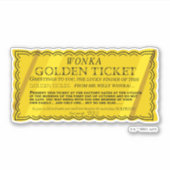 Willy Wonka Golden Ticket Sticker (Voorkant)