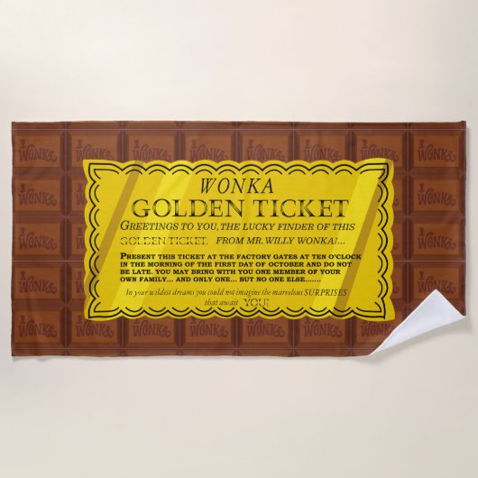 Willy Wonka Golden Ticket Strandlaken (Voorkant)