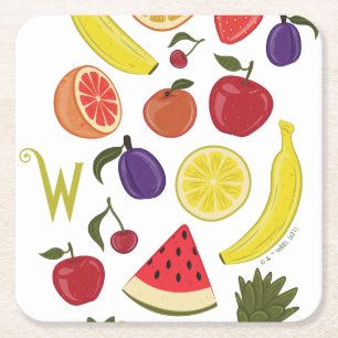 Willy Wonka Lickable Wallpaper Patroon Vierkante Kartonnen Onderzetter