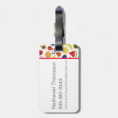 Willy Wonka Lickable Wallpaper Pattern Bagagelabel (Achterkant verticaal)