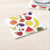 Willy Wonka Lickable Wallpaper Pattern Vierkante Kartonnen Onderzetter (Schuin)