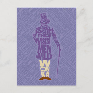 Willy Wonka Quote Silhouette Briefkaart