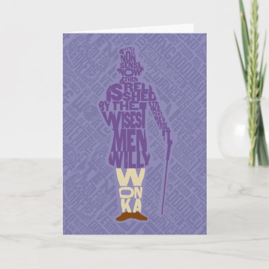 Willy Wonka Quote Silhouette Kaart (Voorkant)