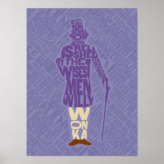 Willy Wonka Quote Silhouette Poster (Voorkant)