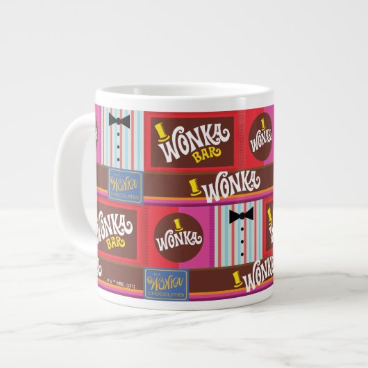 Willy Wonka Snoep Pattern Extra Grote Beker (Voorkant links)