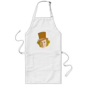 Willy Wonka Stenced Face Graphic Lang Schort