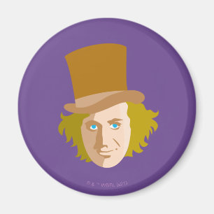 Willy Wonka Stenced Face Graphic Magneet
