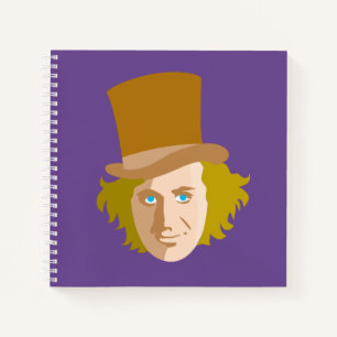 Willy Wonka Stenced Face Graphic Notitieboek