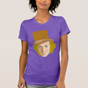 Willy Wonka Stenced Face Graphic T-shirt