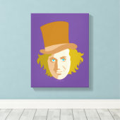 Willy Wonka Stenciled Face Graphic Canvas Afdruk (Insitu (Houten vloer))