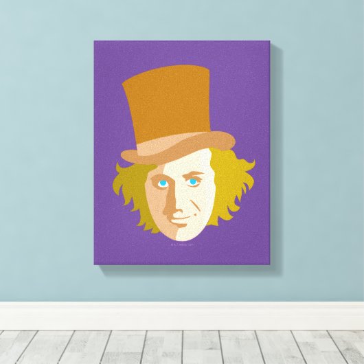 Willy Wonka Stenciled Face Graphic Canvas Afdruk (Insitu (Houten vloer))