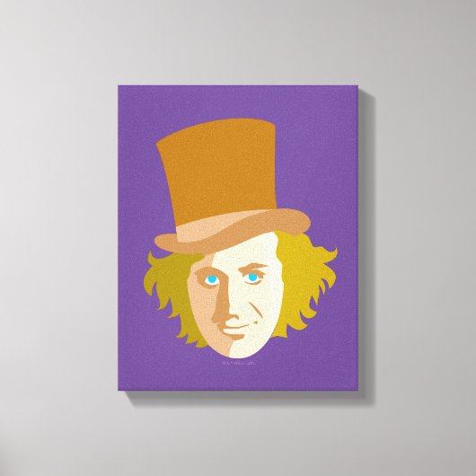 Willy Wonka Stenciled Face Graphic Canvas Afdruk (Voorkant)