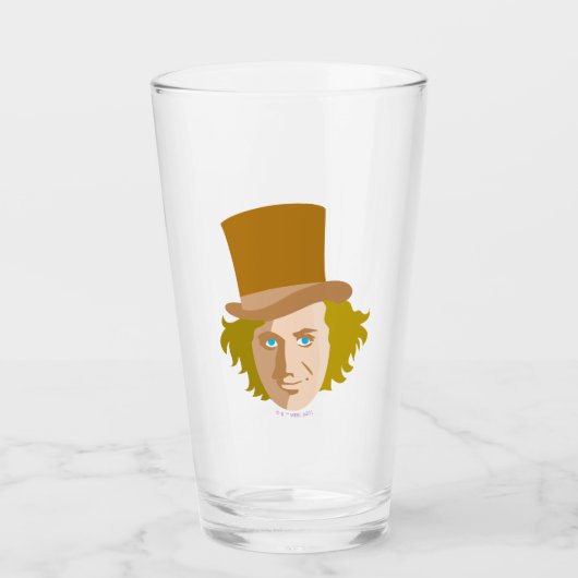Willy Wonka Stenciled Face Graphic Glas (Voorkant)