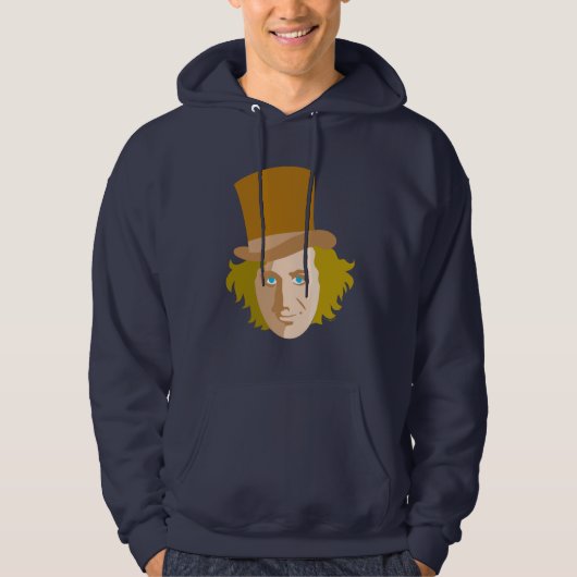 Willy Wonka Stenciled Face Graphic Hoodie (Voorkant)