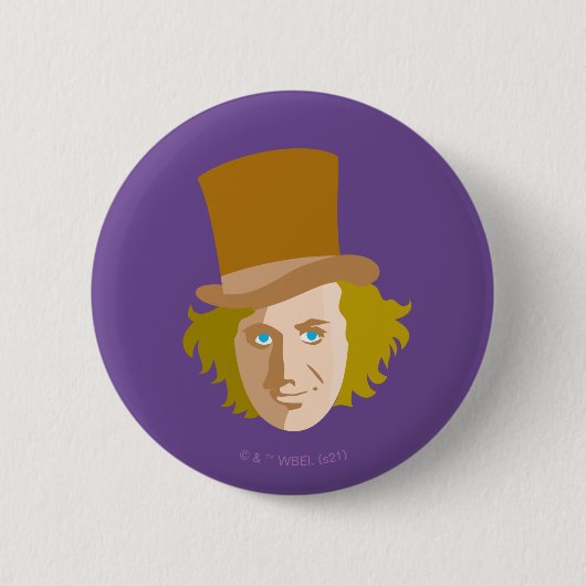 Willy Wonka Stenciled Face Graphic Ronde Button 5,7 Cm (Voorkant)