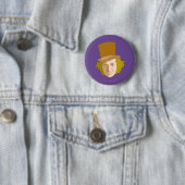Willy Wonka Stenciled Face Graphic Ronde Button 5,7 Cm (In situ)