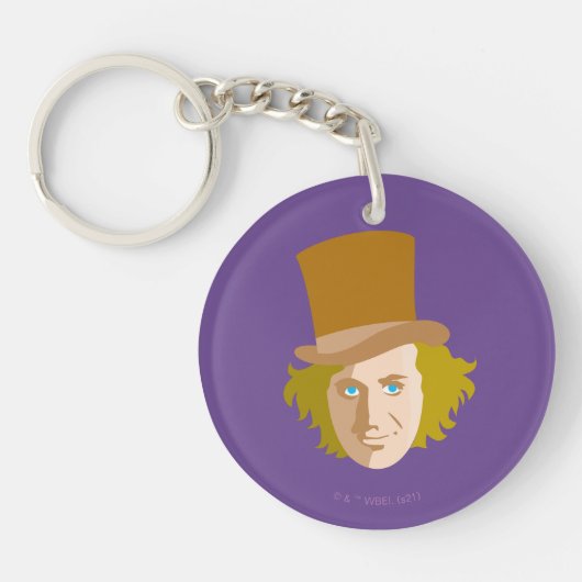 Willy Wonka Stenciled Face Graphic Sleutelhanger (Voorkant)