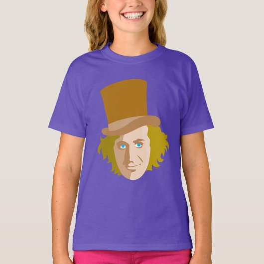 Willy Wonka Stenciled Face Graphic T-shirt (Voorkant)