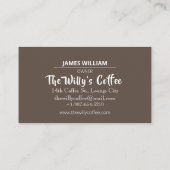 Willy's Coffee Shop Carte de visite (Dos)