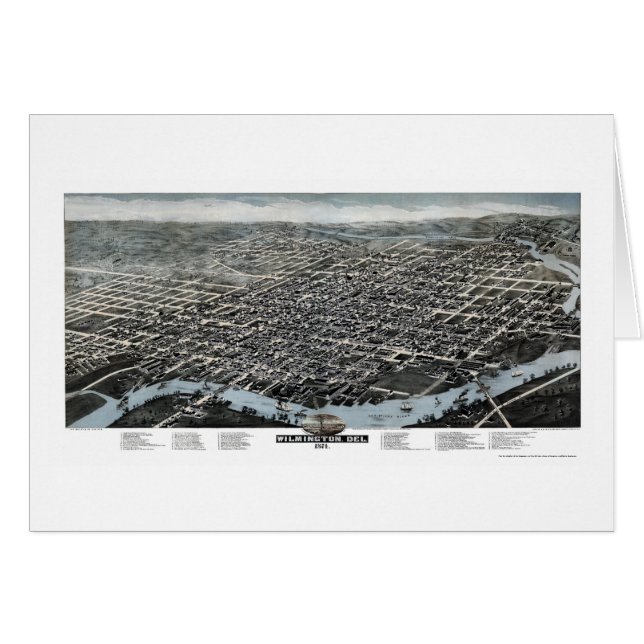 Wilmington, DE Panorama Map - 1874 (Voorkant Horizontaal)